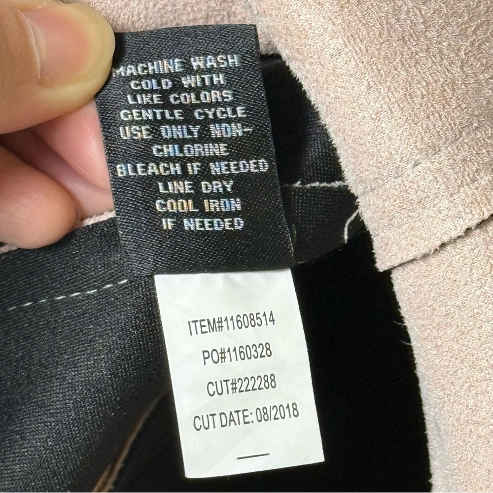 Torrid Womens Faux Suede Moto Jacket sz 3 Blush Pink Outdoor Casual Zip Up Biker - Picture 8 of 16